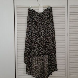 DECREE black & creme hi lo semi sheer dress